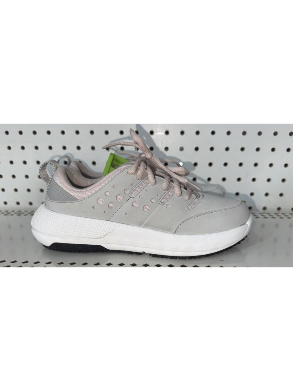 Crocs On The Clock Womens Lace Up Slip Resistant Work Shoes Size 6 Gray Pink